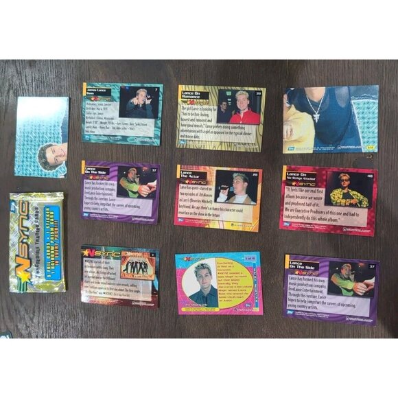 Original Vintage 2000 Topps N Sync Trading Card Lot 10 w/ 8 Lance Bass - Picture 4 of 8